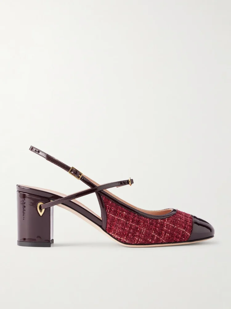 Mattia 65 leather-trimmed tweed pumps