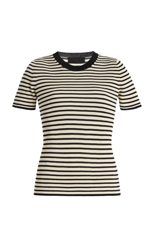 Hettie Striped Silk T-Shirt