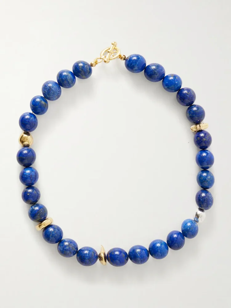 Helen gold-plated lapis lazuli necklace