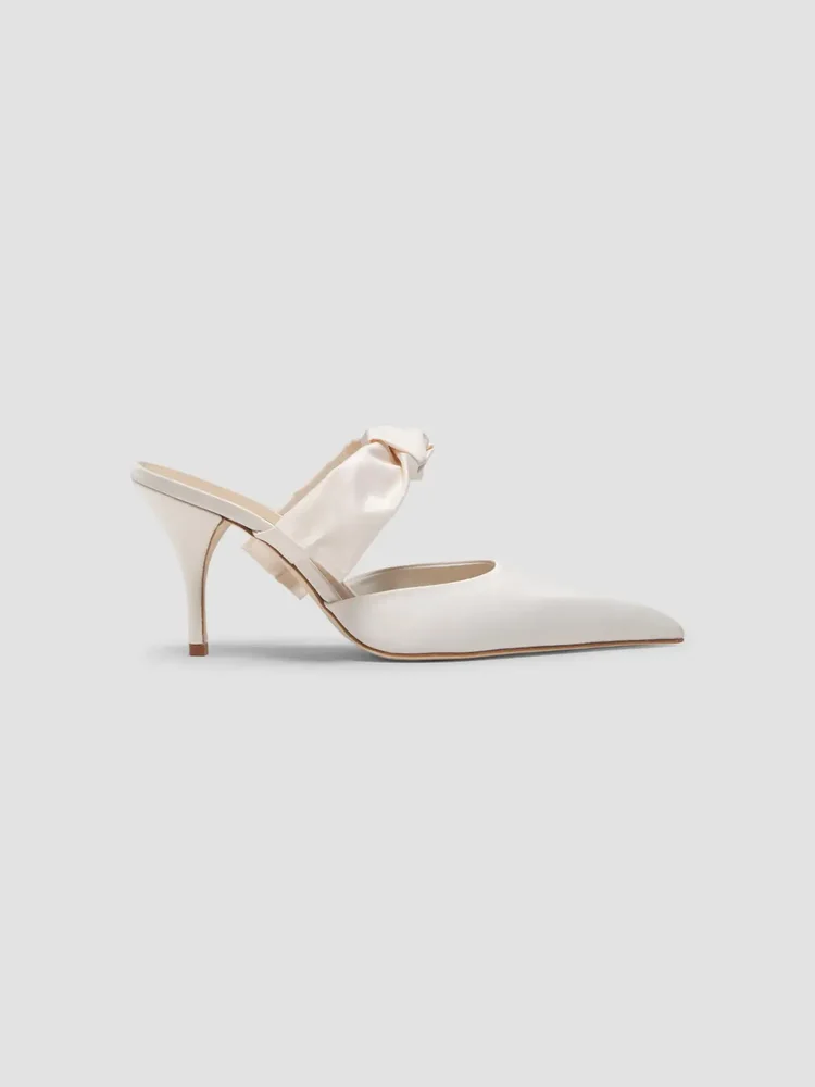 Bow-Detailed 85MM Satin Mules