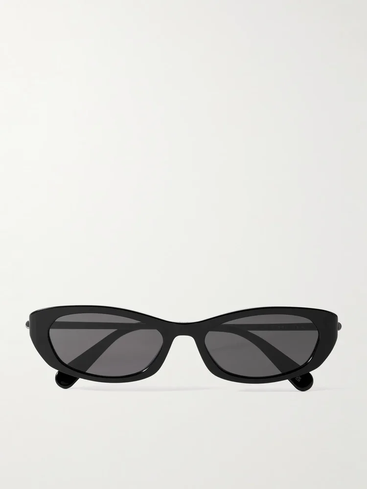 D-Moon B1I cat-eye acetate and gunmetal-tone sunglasses
