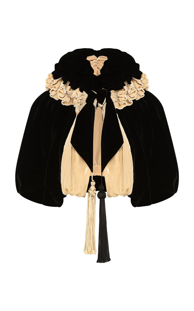 Valiant Ruffled Velvet Cape