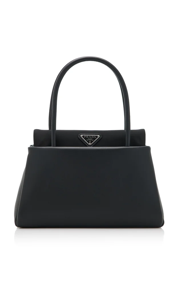 Passage Nylon-Trimmed Leather Bag