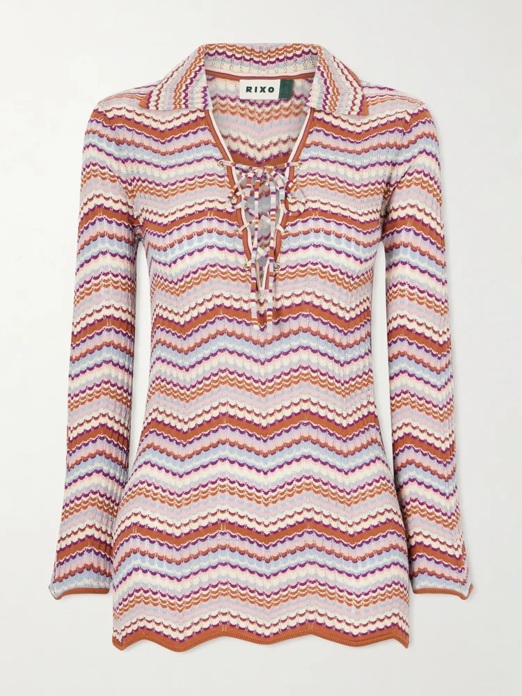 Brody crochet-knit cotton top