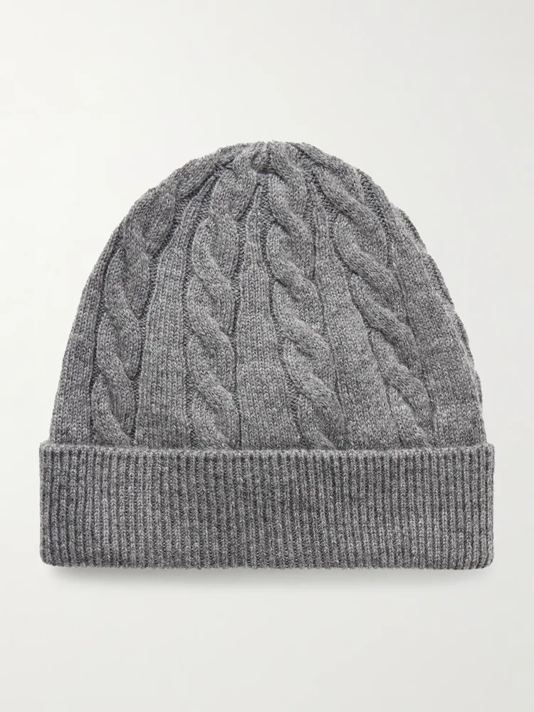 Cedar Cable-Knit Cashmere Beanie