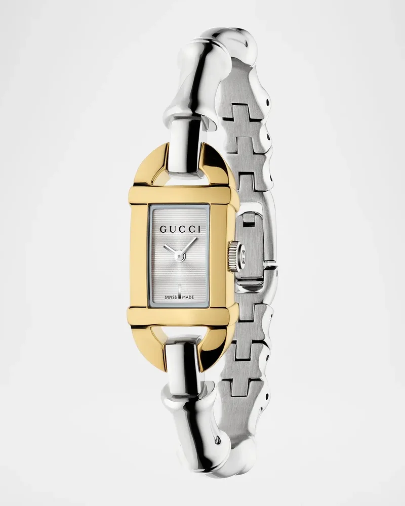 Bamboo Gold-Plated White Dial Watch, 22x17mm
