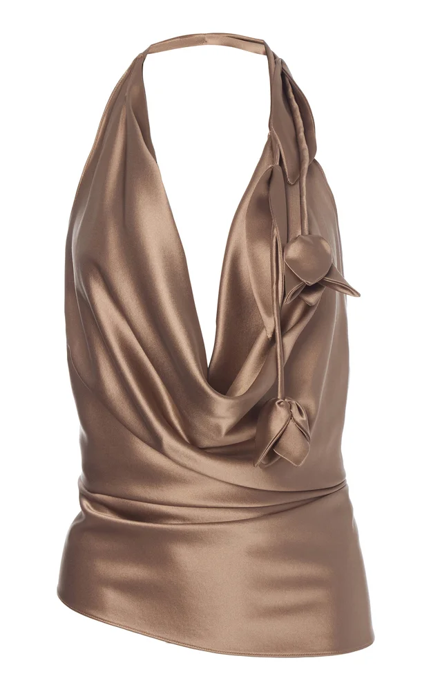 Asymmetrical Draped Silk Top