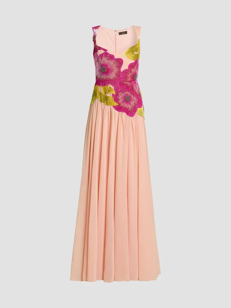 Sandie Floral-Embroidered Gown