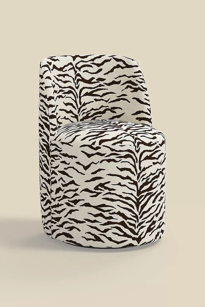Rosie Striped Upholstered Swivel Vanity Chair