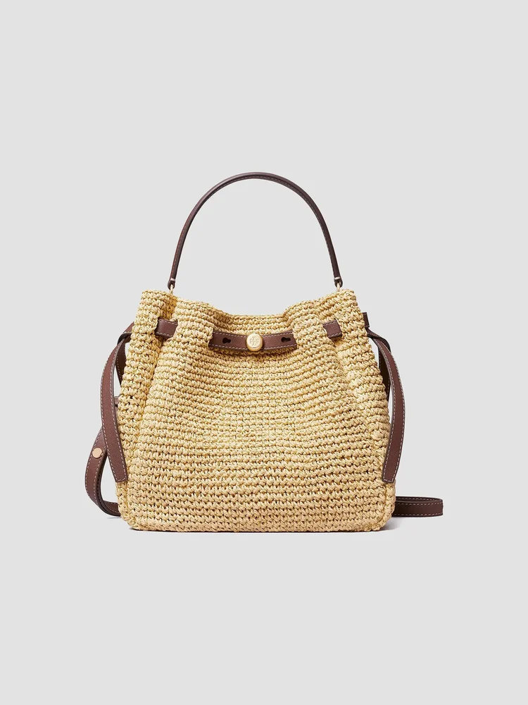 Romy Straw Bucket Bag