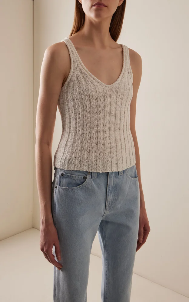 Val Ribbed Cotton-Blend Tank Top