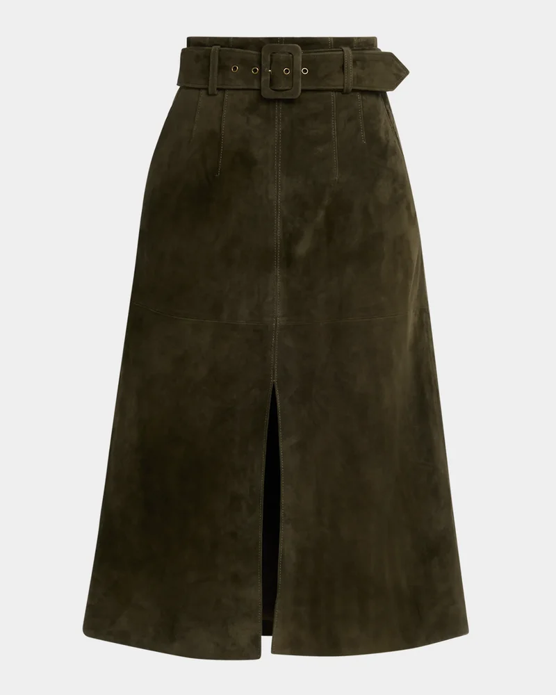 Alexie Suede Midi Skirt