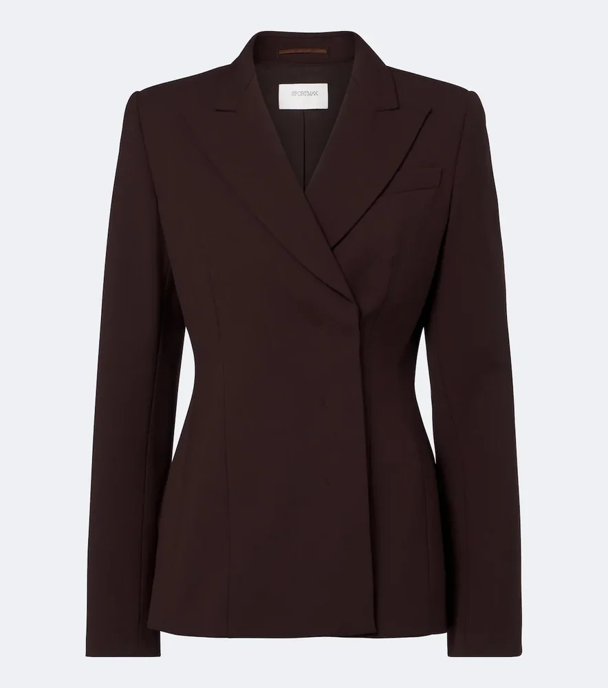 Double-breasted wool-blend blazer