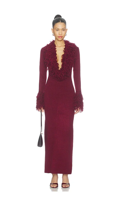 Elisa Shaggy Knit Maxi Dress