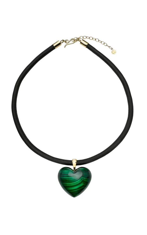 14K Yellow Gold Malachite Necklace
