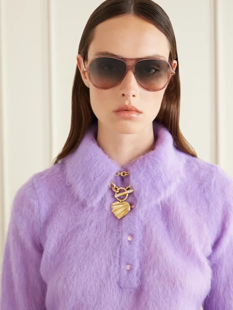 EYEWEAR Tubolar aviator-style recycled-acetate sunglasses