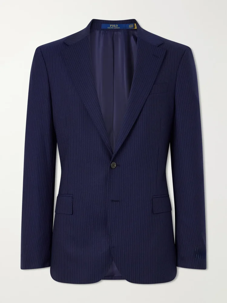 Pinstriped Wool-Blend Suit Jacket