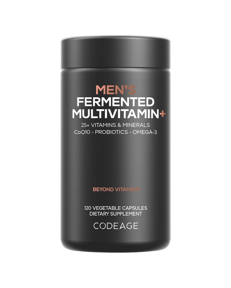 Men's Daily Multivitamin Capsules, 25+ Vitamins & Minerals, Whole Food, Fermented