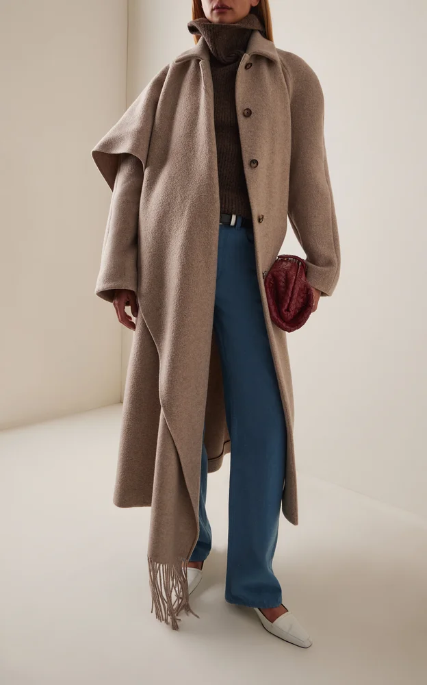 Canyon Draped Wool-Blend Coat