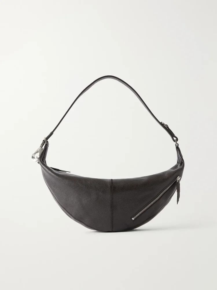 Quiver Clip mini paneled full-grain leather shoulder bag