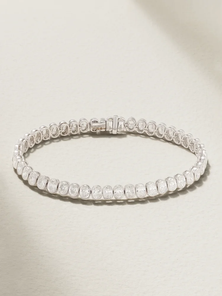18-karat white gold diamond tennis bracelet