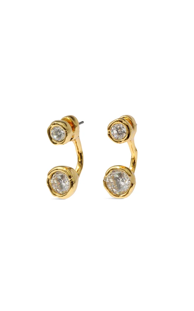 Asterales Gold Molten Front Back Earring