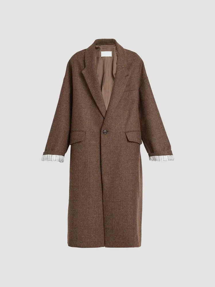 Cocooning Oversized Windowpane Check Coat