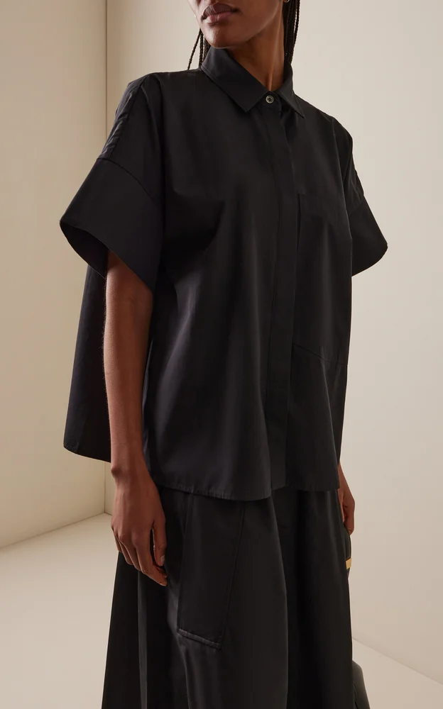 Boxy Cotton Poplin Shirt