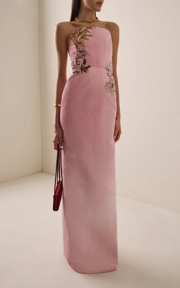 Beaded Florals Faille Gown