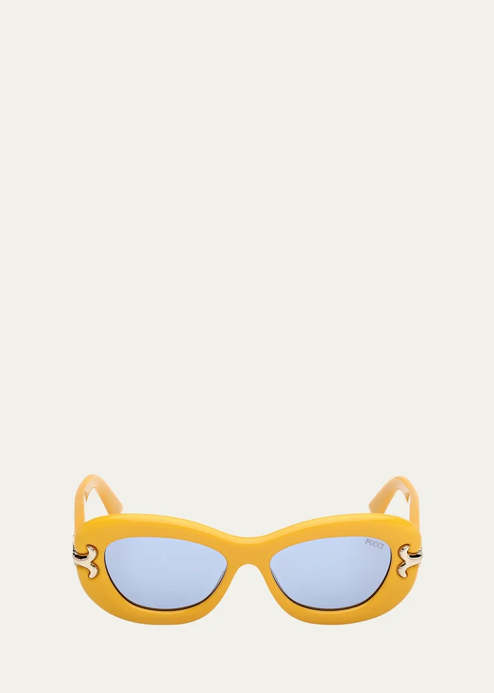 Filigree Acetate Oval Sunglasses