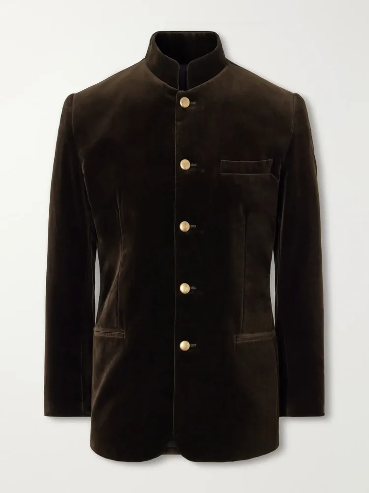 Nehru Cotton-Velvet Blazer
