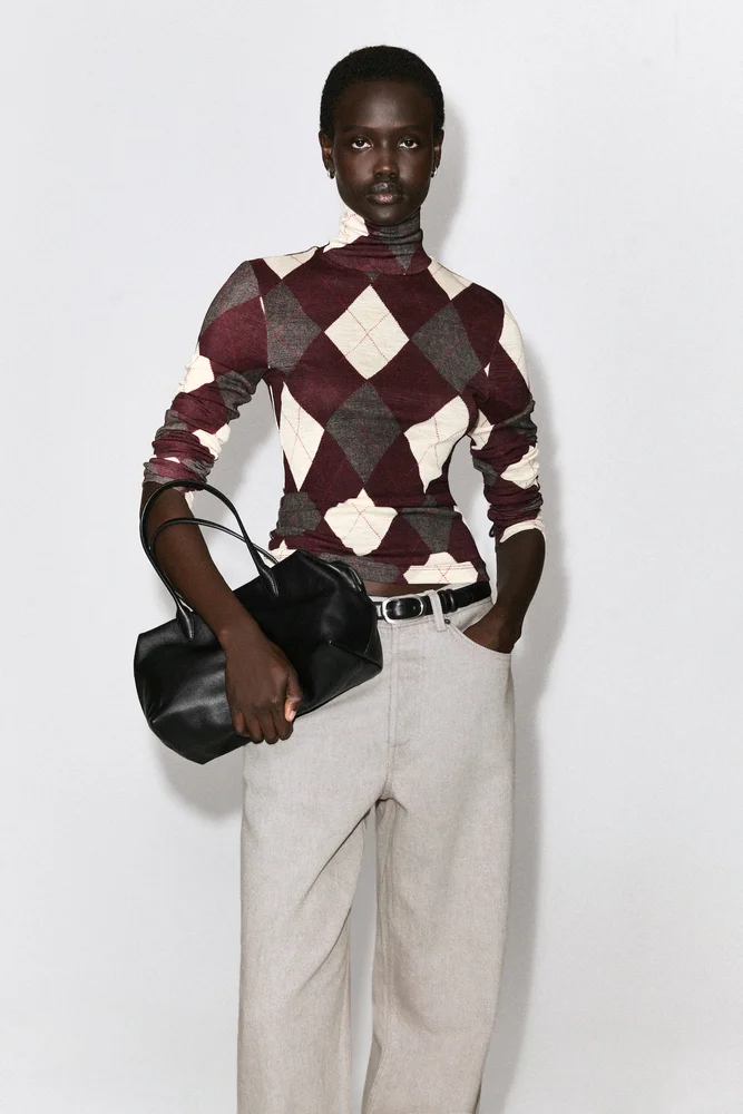 Merino wool turtleneck top