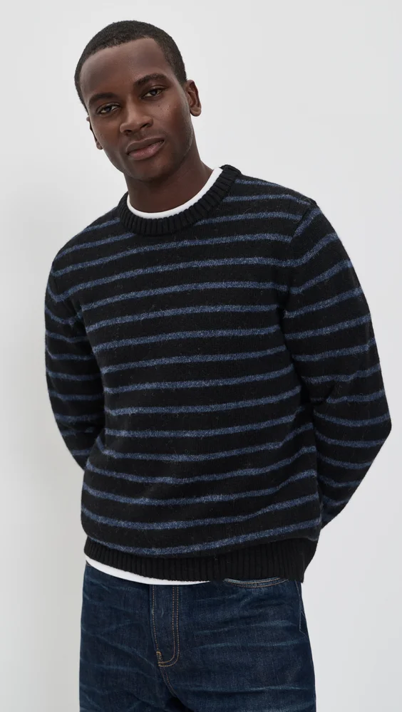 The Eastmoor Sweater In Coal Stripe Wool