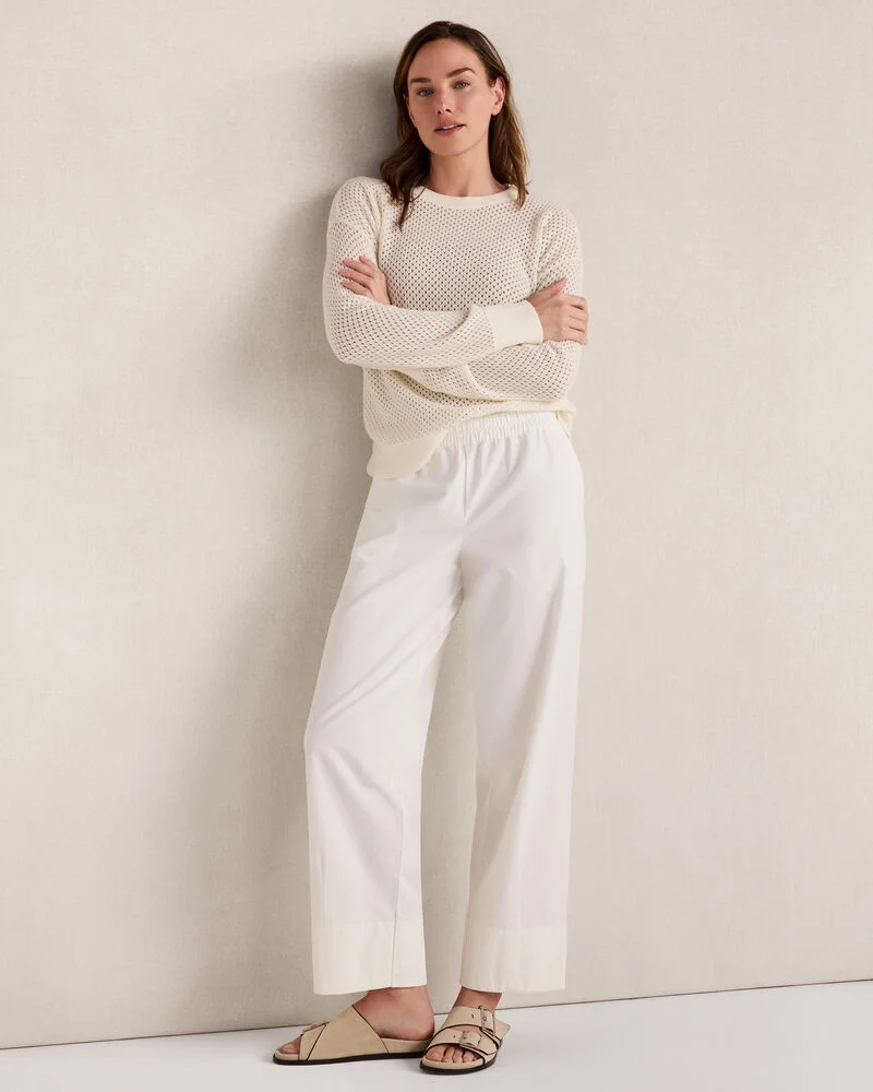 Organic Cotton Twill Barrel Leg Pants