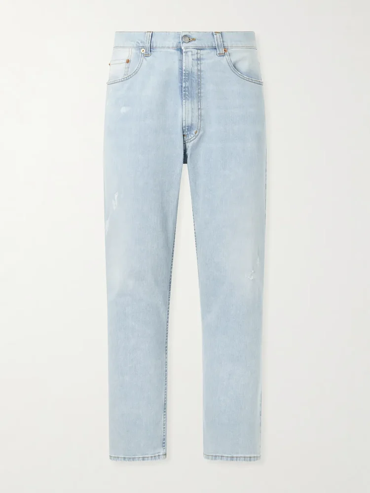 Straight-Leg Distressed Jeans
