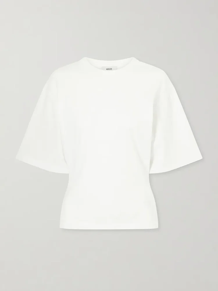 Storey gathered cotton-jersey T-shirt