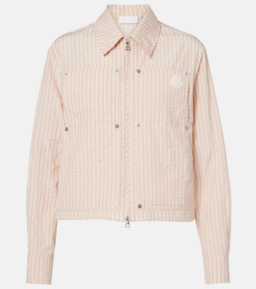 Gingham cotton-blend jacket