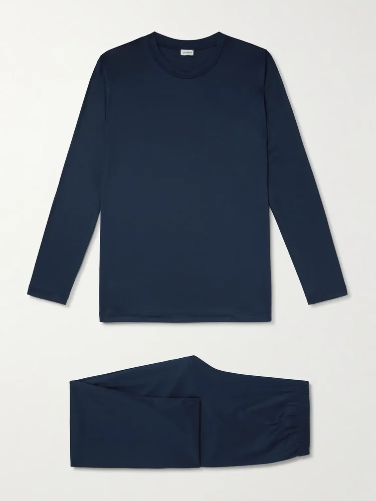 Sea Island Cotton-Jersey Pyjama Set