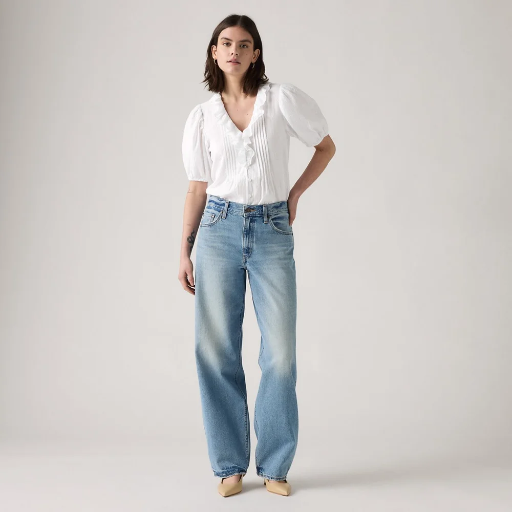 Baggy Dad Jeans in Easy Days, Medium Wash