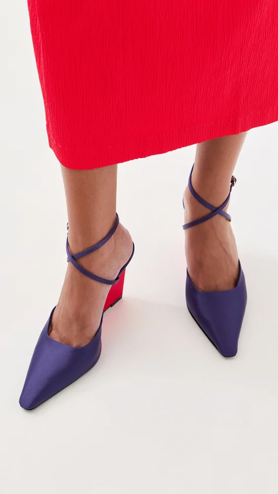 Natasha Satin Wedge Heels