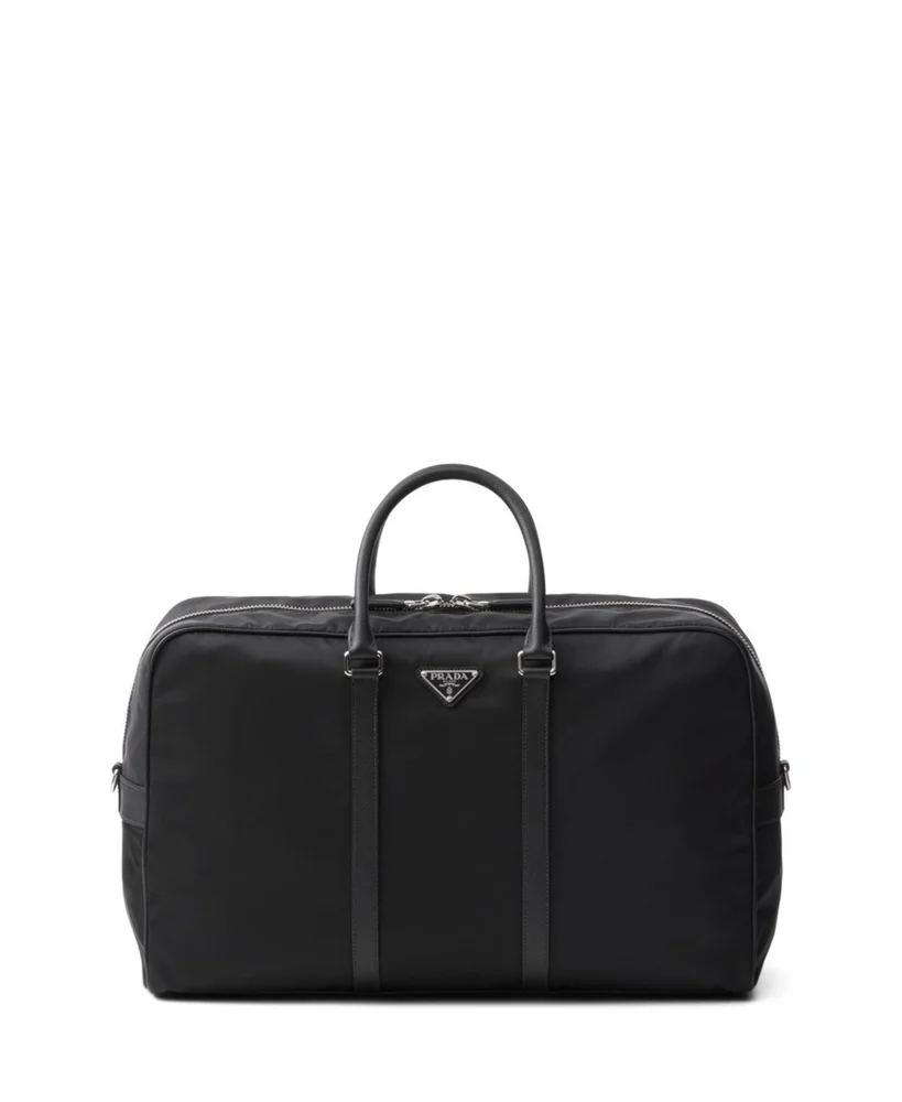Re-Nylon and Saffiano Leather Duffel Bag