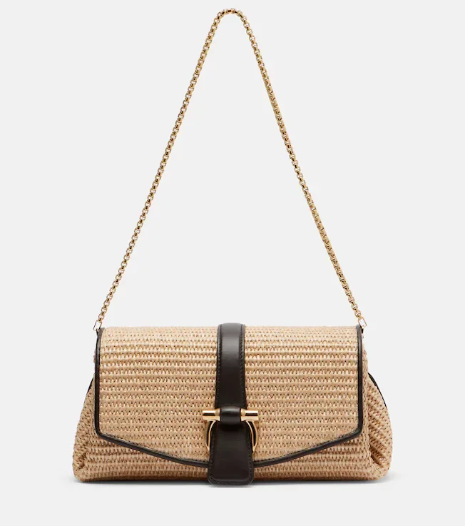 Mia Small raffia shoulder bag