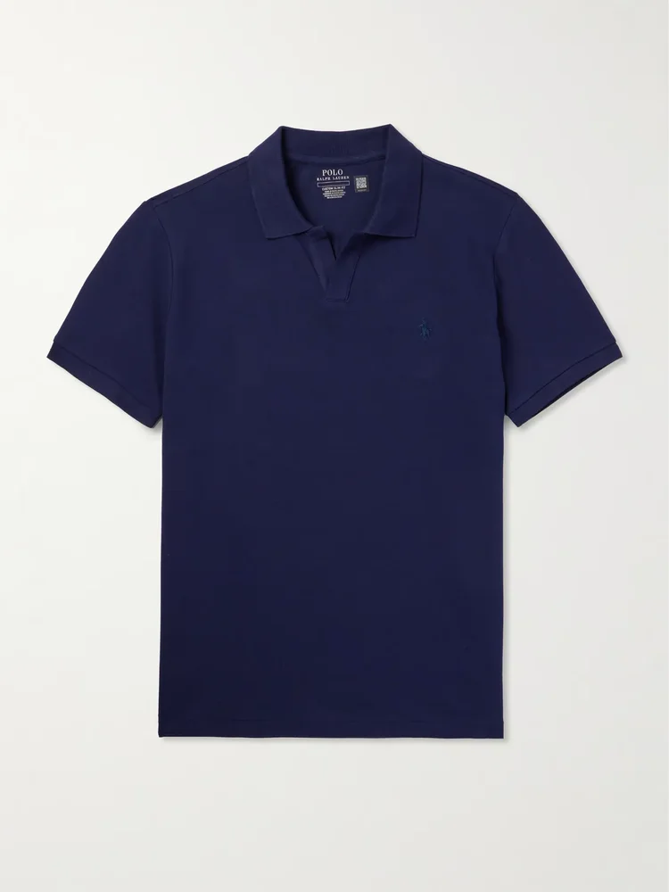 Logo-Embroidered Cotton-Blend Piqué Polo Shirt