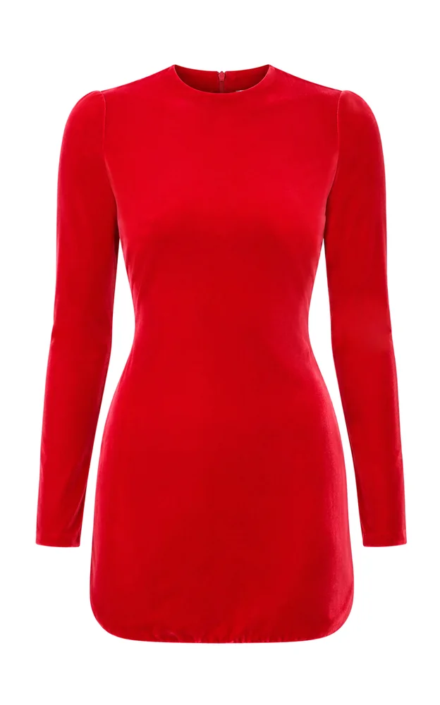 Cinched Velvet Mini Dress