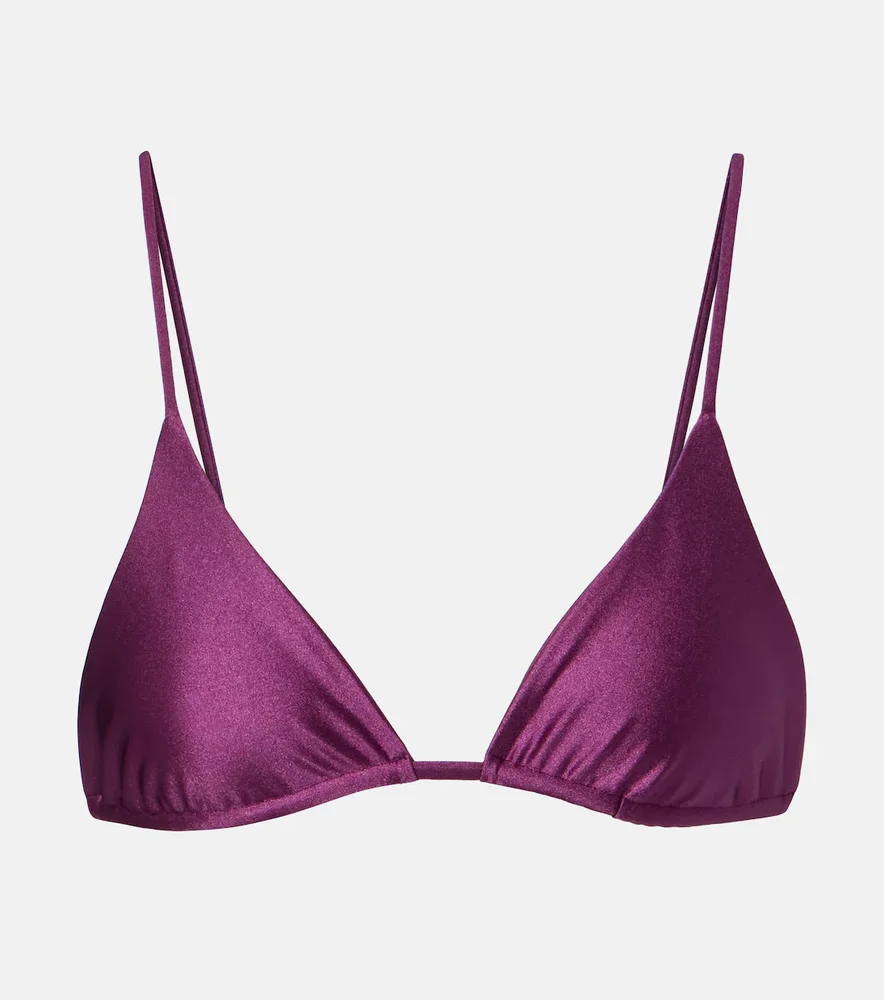 Via metallic-effect bikini top