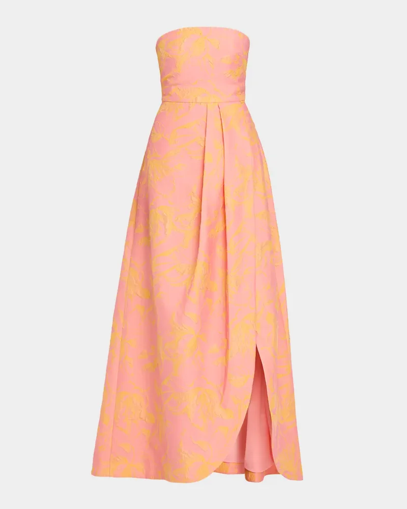 Kaia Strapless Floral Jacquard Gown