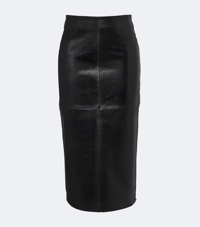Leather pencil skirt