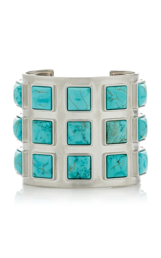 Exclusive Sabine Rhodium-Plated Magnesite Cuff