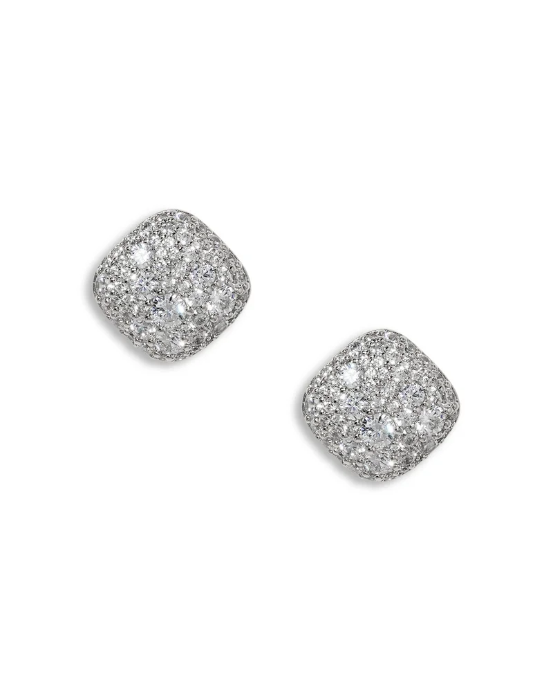 Crushed Pavé Cushion Stud Earrings