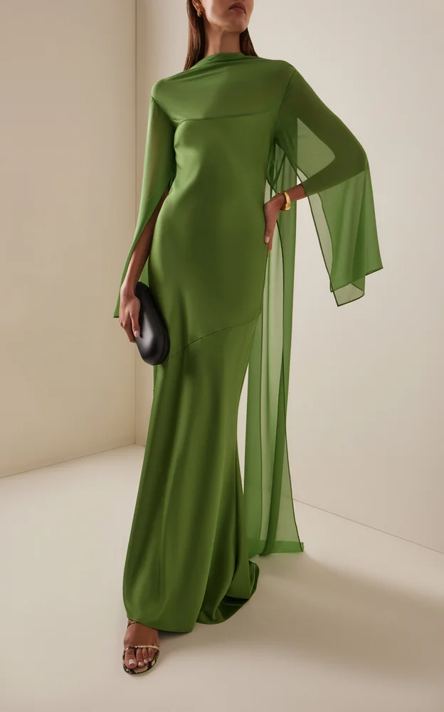 Devlyn Sheer-Overlay Gown EXCLUSIVE